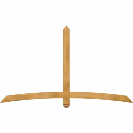 Ekena Millwork Bellingham Rough Sawn Timber Gable Bracket, Western Red Cedar, 84"W x 49"H x 2"D x 4"F, 14/12 Pitch GBW084X49X0204BEL00RWR